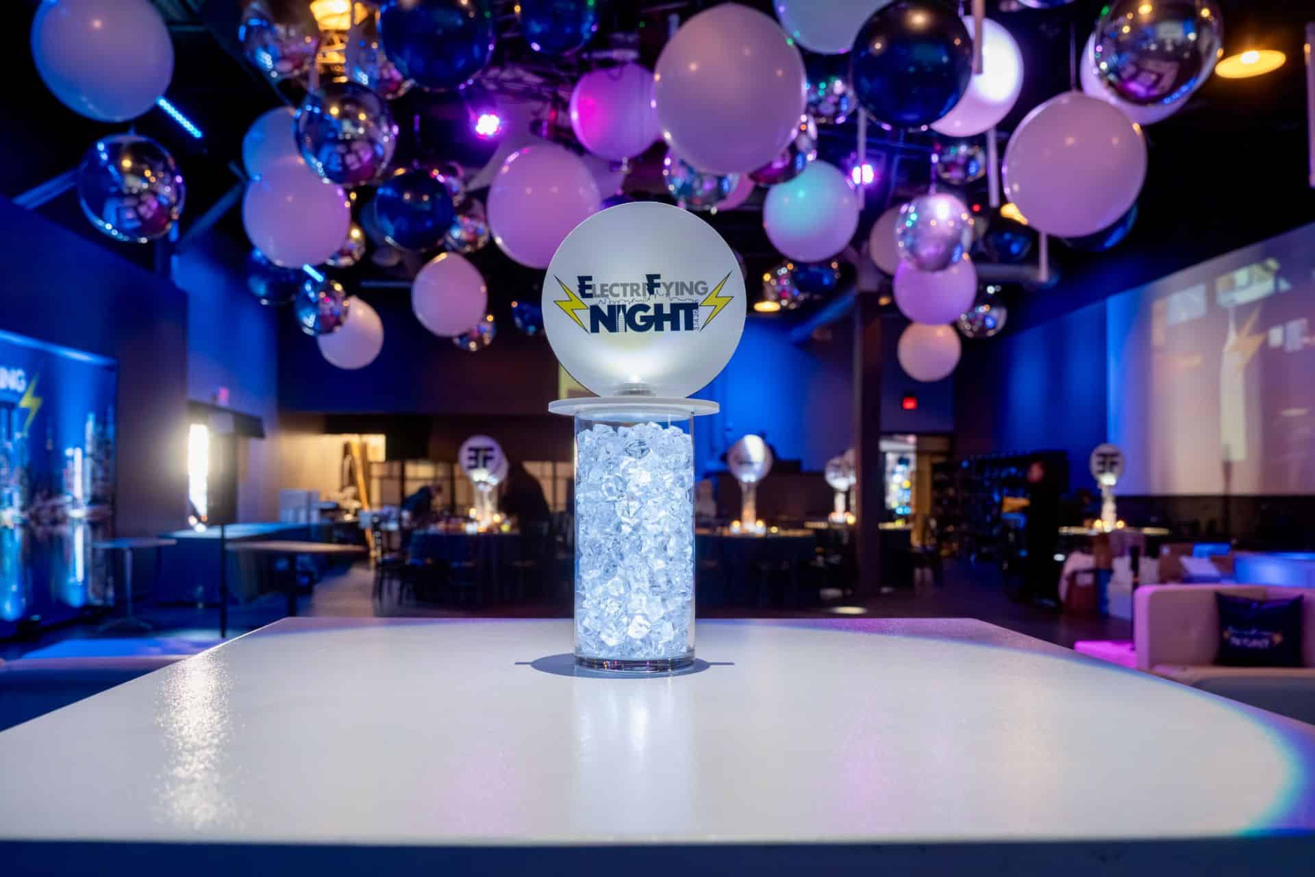 Mini Logo Topper with LED Clear Chips for an NYC Themed Bar Mitzvah