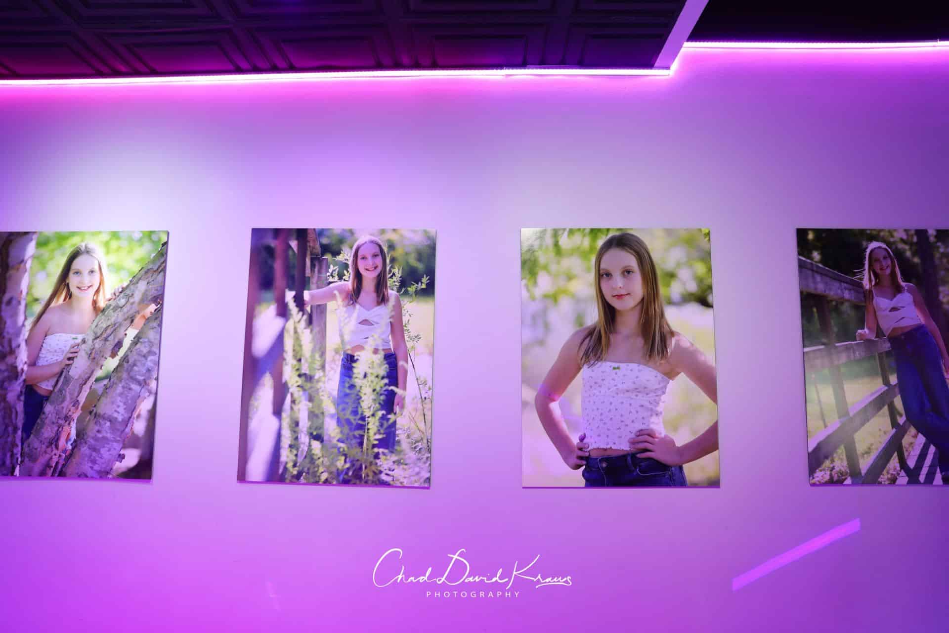 Blow Up Photos Down Hall at Club Infinity for a Bat Mitzvah