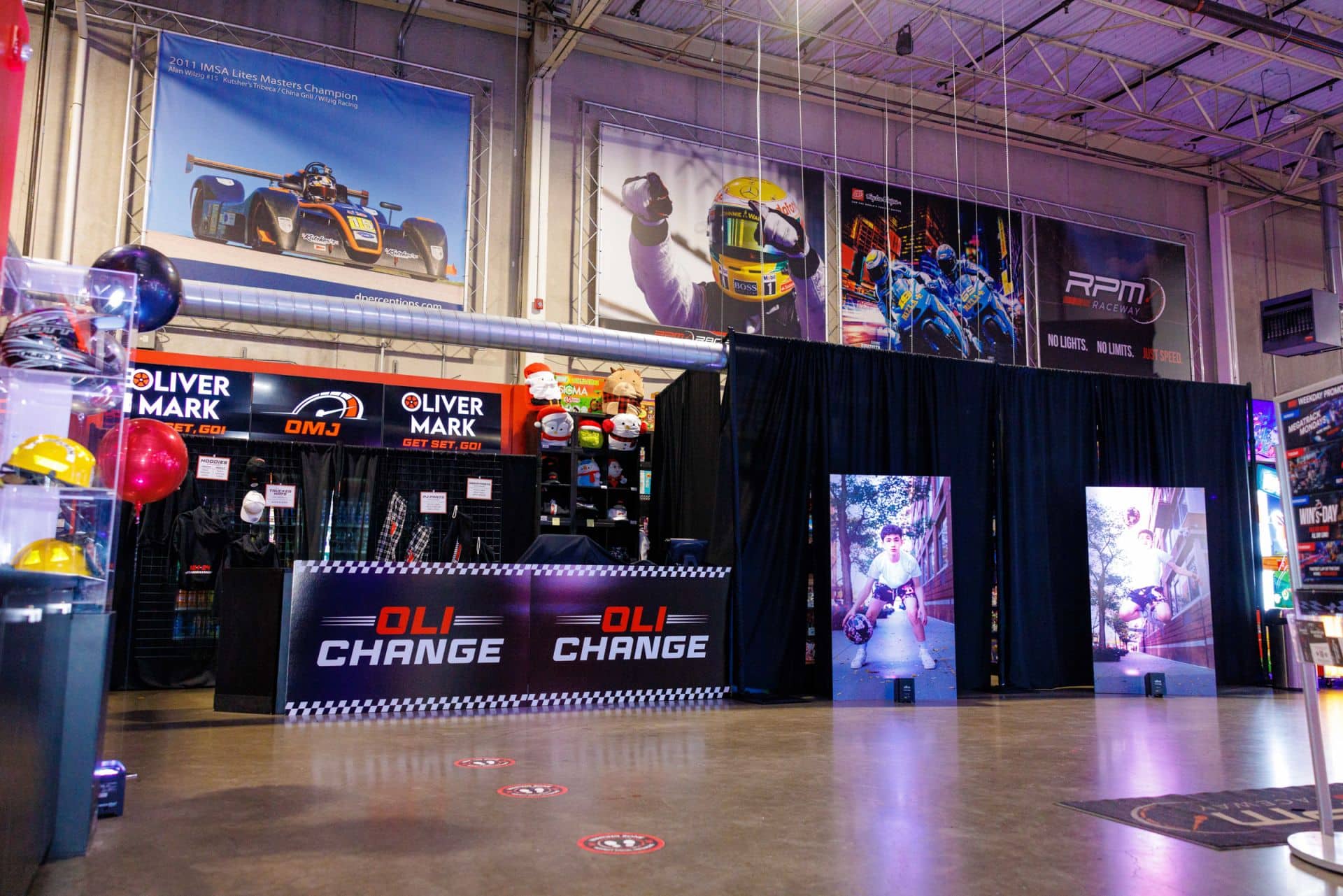 Basketball Blow Up Photos and Custom Signage for a Race Car Theme Bar Mitzvah