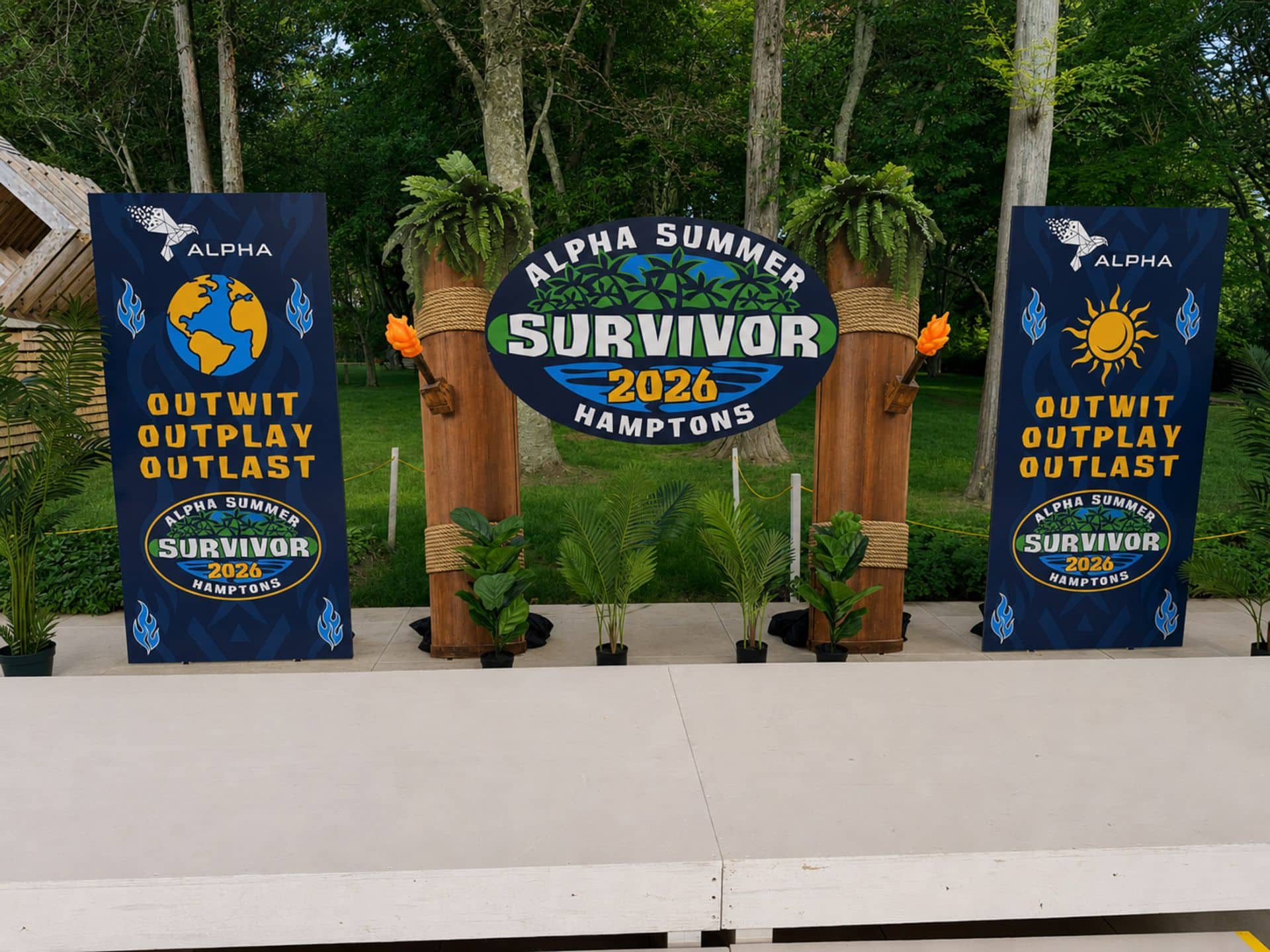 Survivor Posters & Tiki Torches for a Survivor Themed Party
