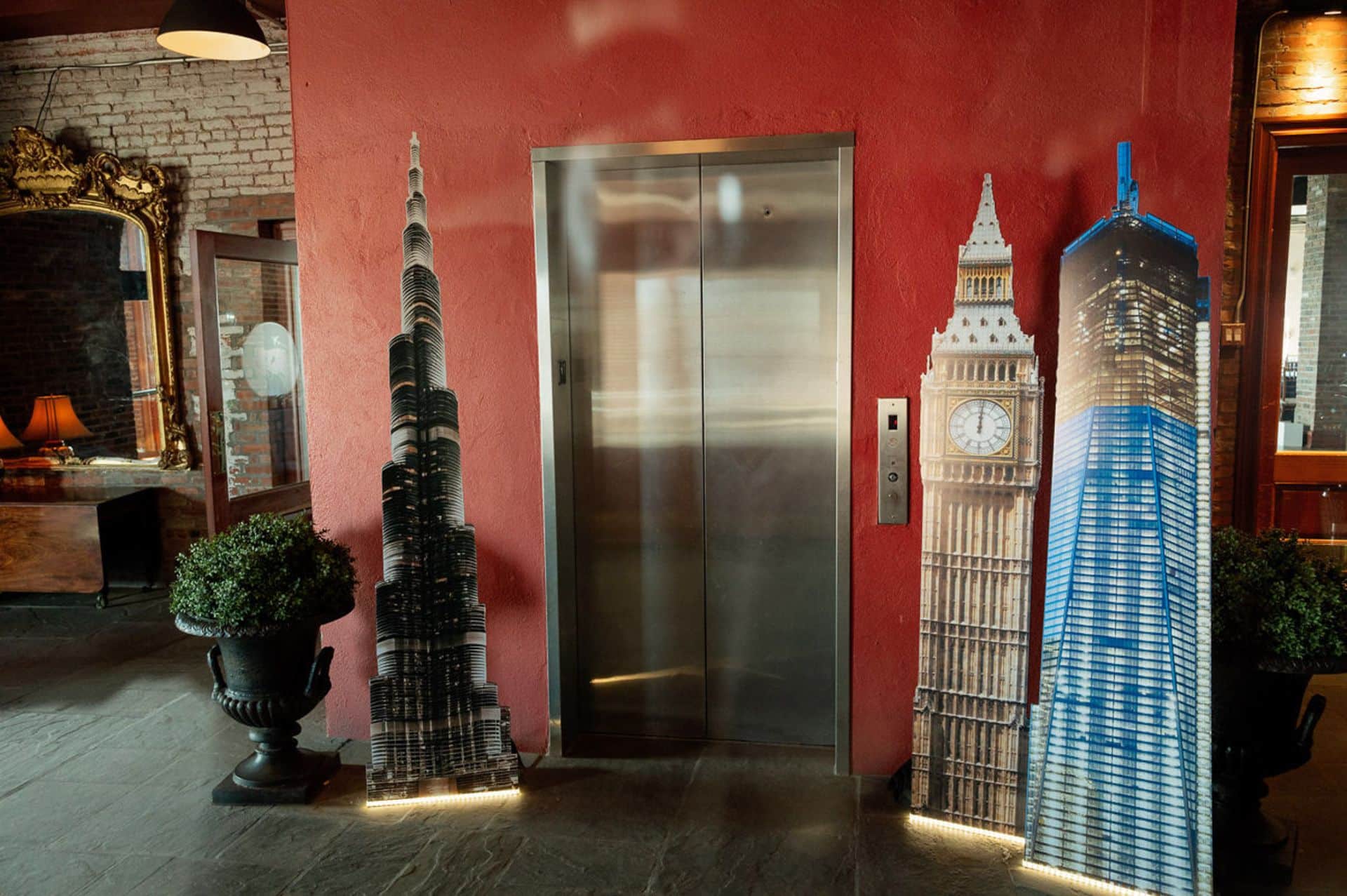 Building Cut Outs for a Travel Theme Bat Mitzvah at Liberty Ware House