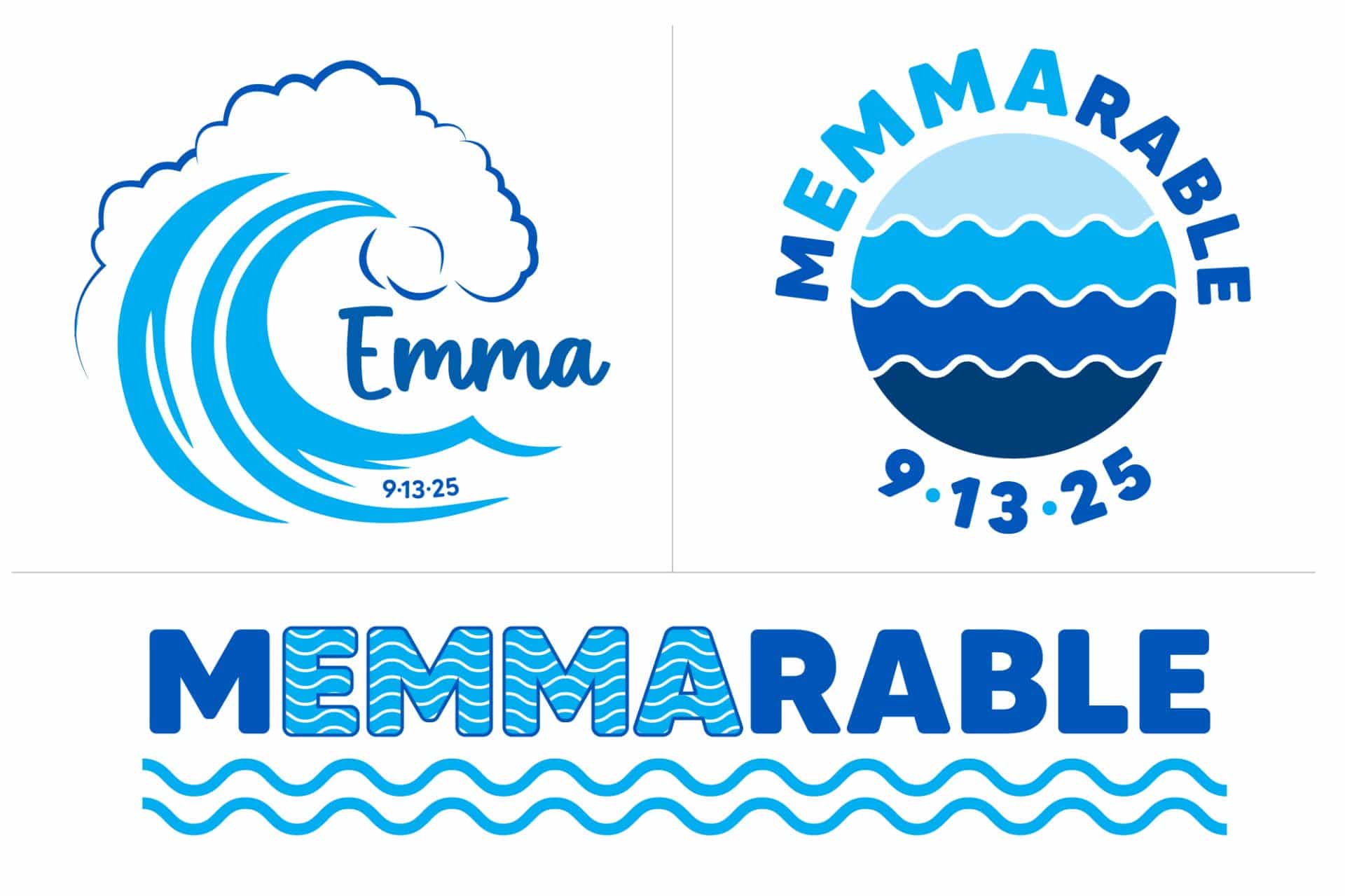 Custom Water Themed Bat Mitzvah Logo with Slogans
