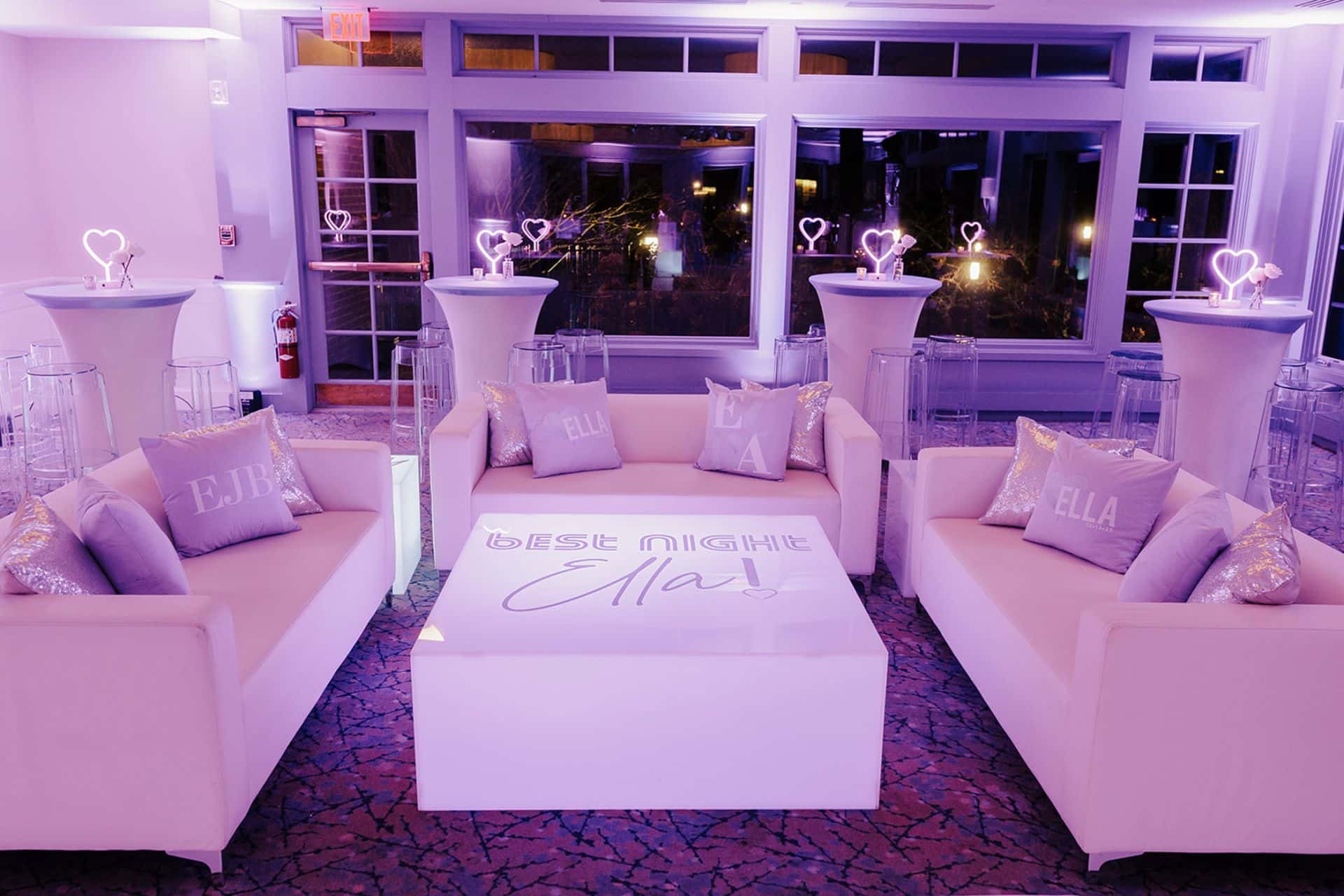 LED Lounge for a Bat Mitzvah at Fairview Country Club