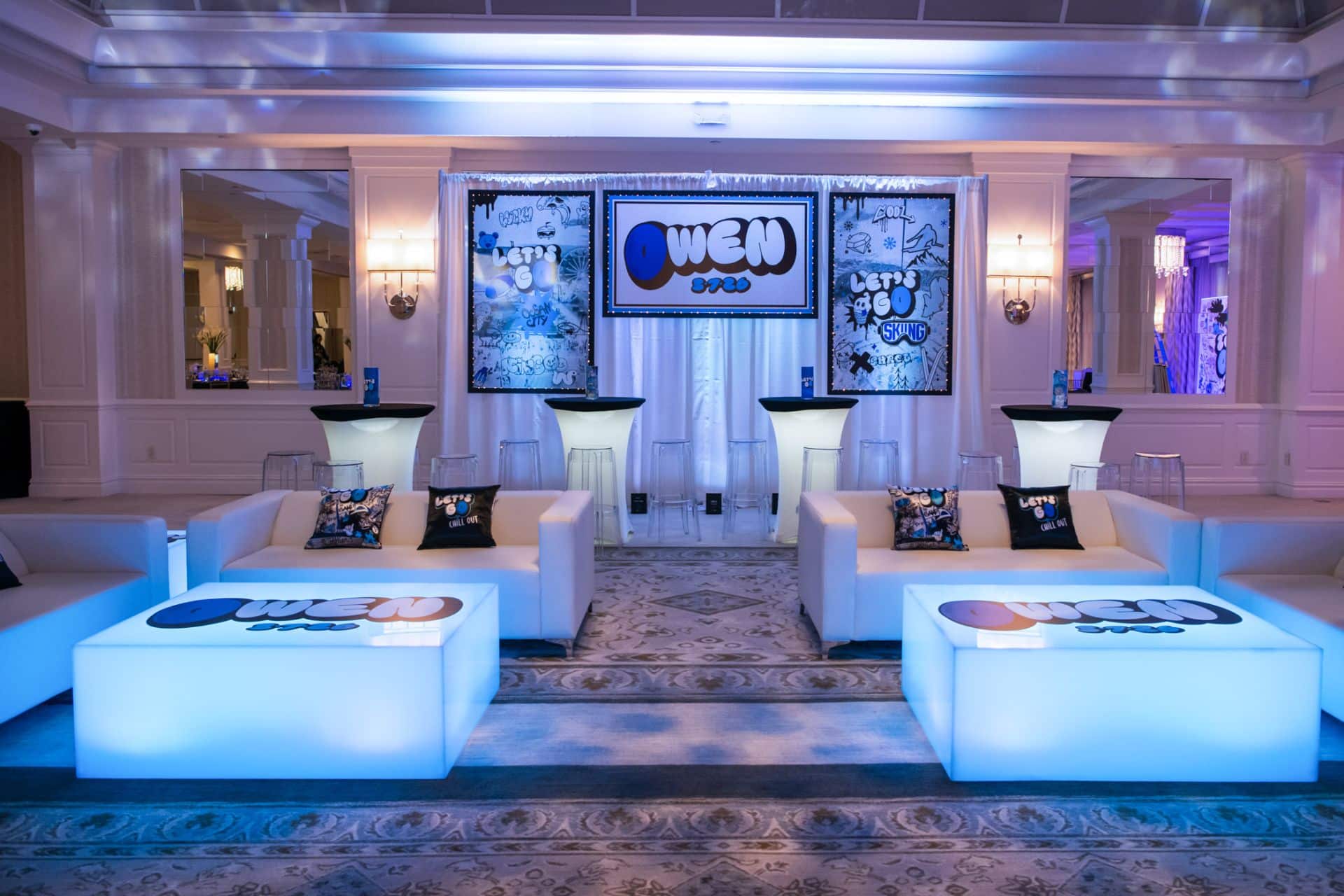LED Lounge for a Bar Mitzvah at Edgewood Country Club