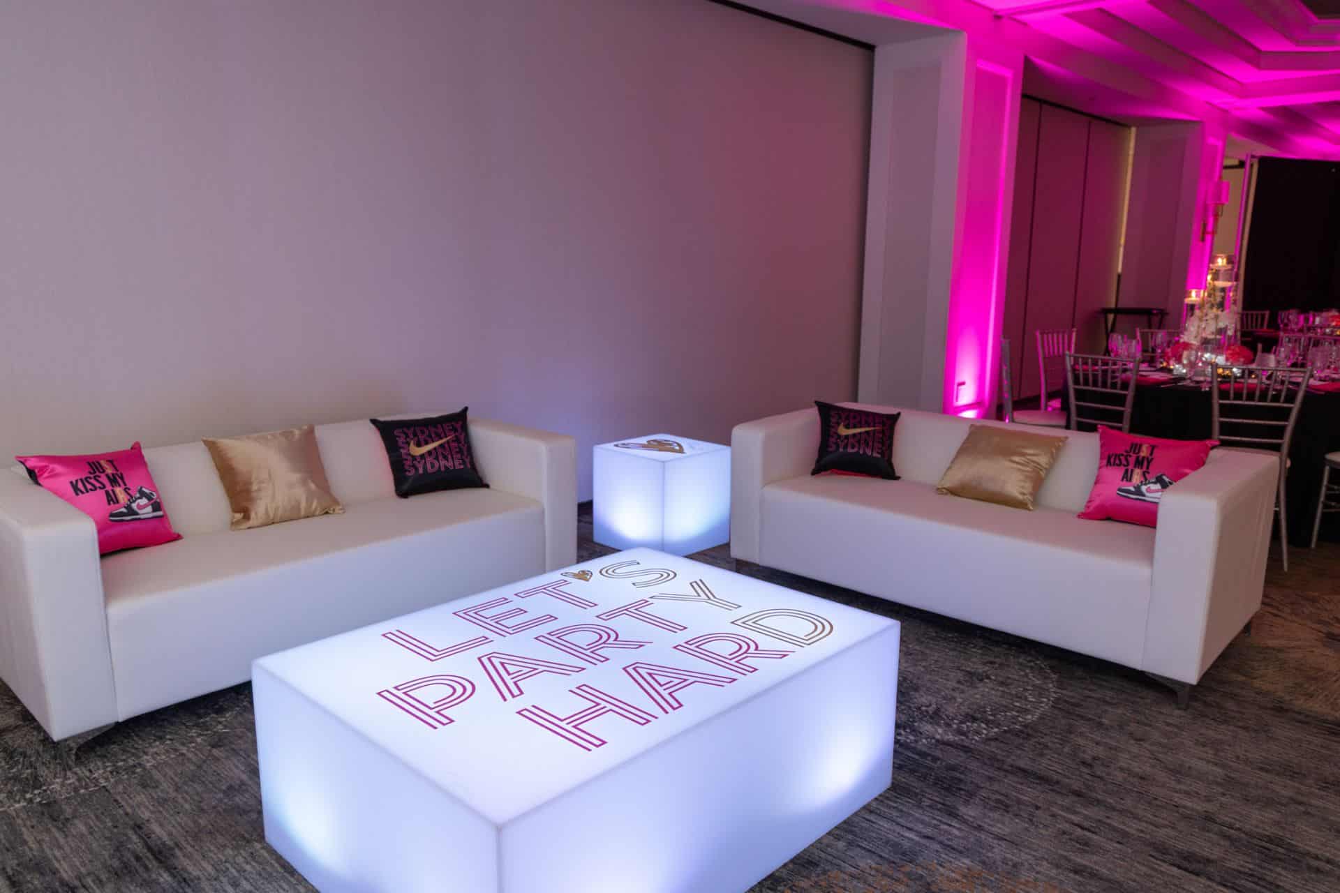 LED Lounge for a Bat Mitzvah at Shackamaxon Country Club