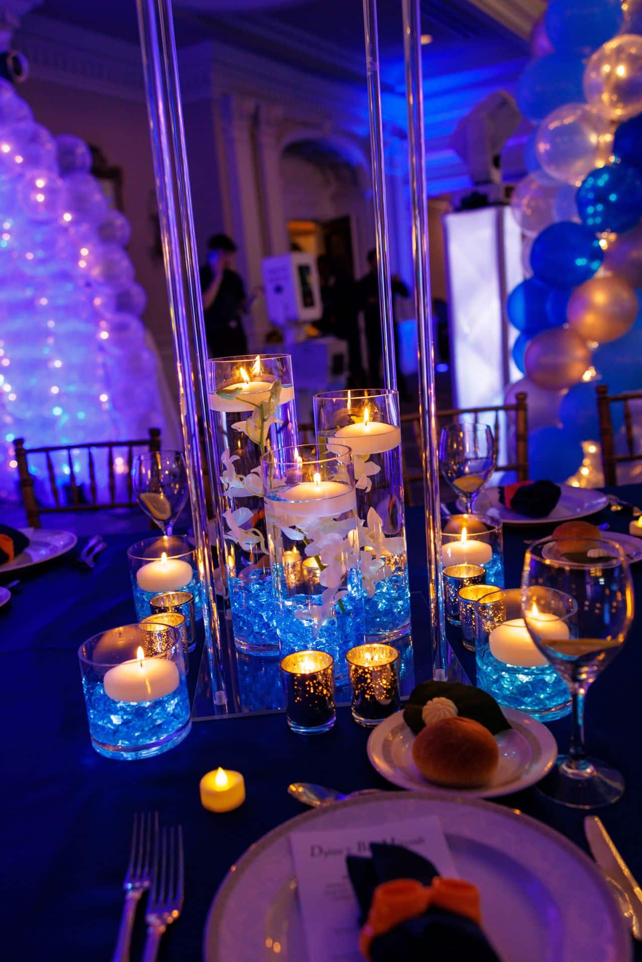 LED Orchid Centerpiece with Hydrangeas