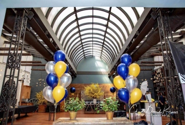 Navy and Yellow Balloon Trees