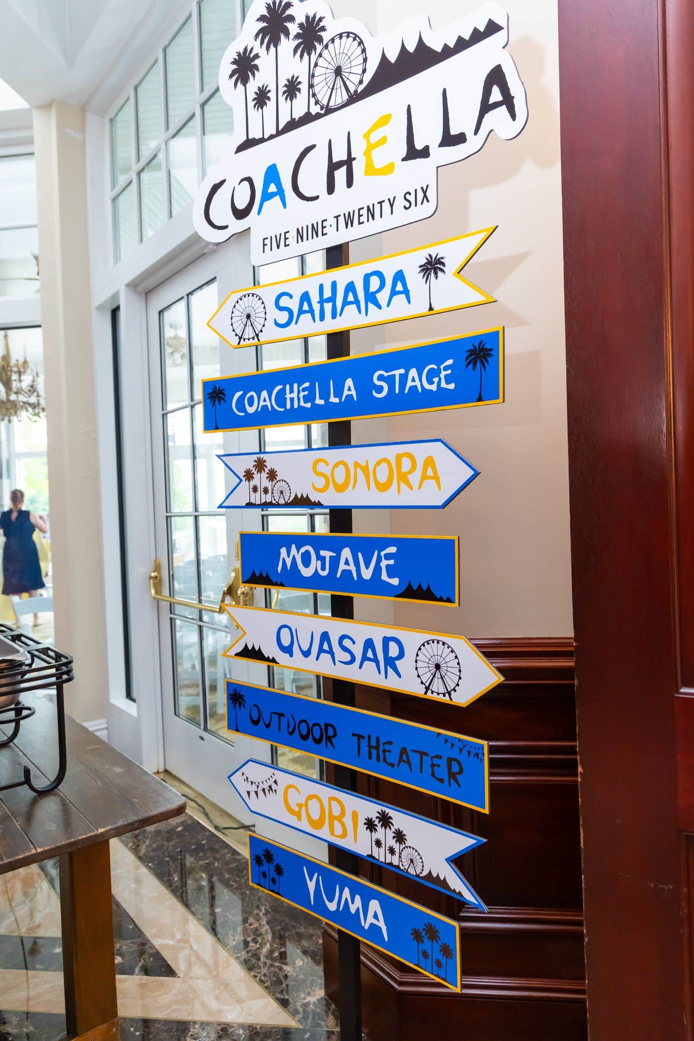 Directional Sign for a Coachella Themed B'nai Bat Mitzvah