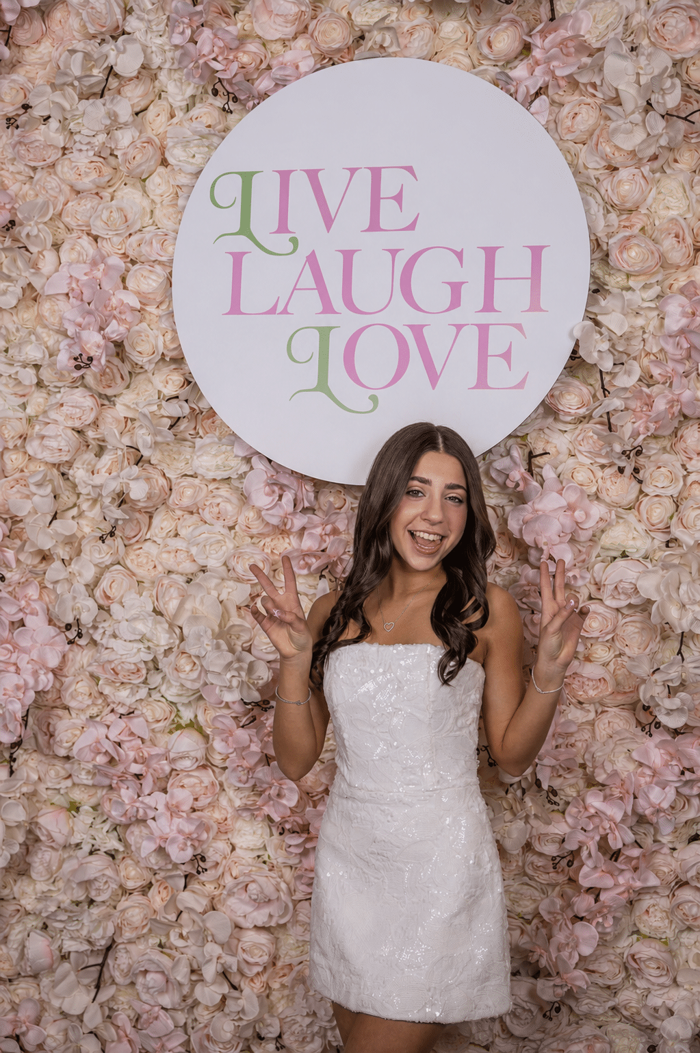 Flower Wall with Custom Signage