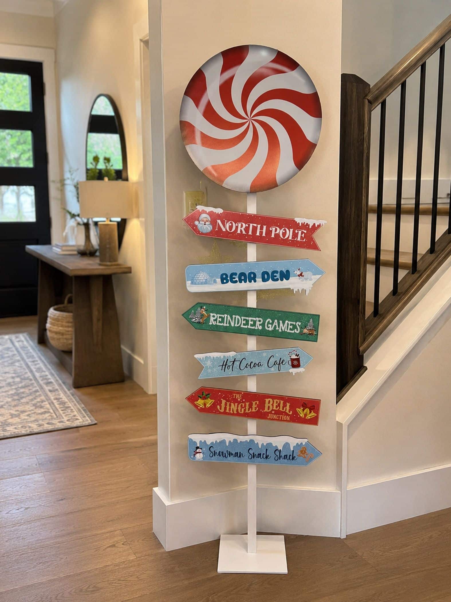 Custom Winter Directional Sign for a Holiday Party