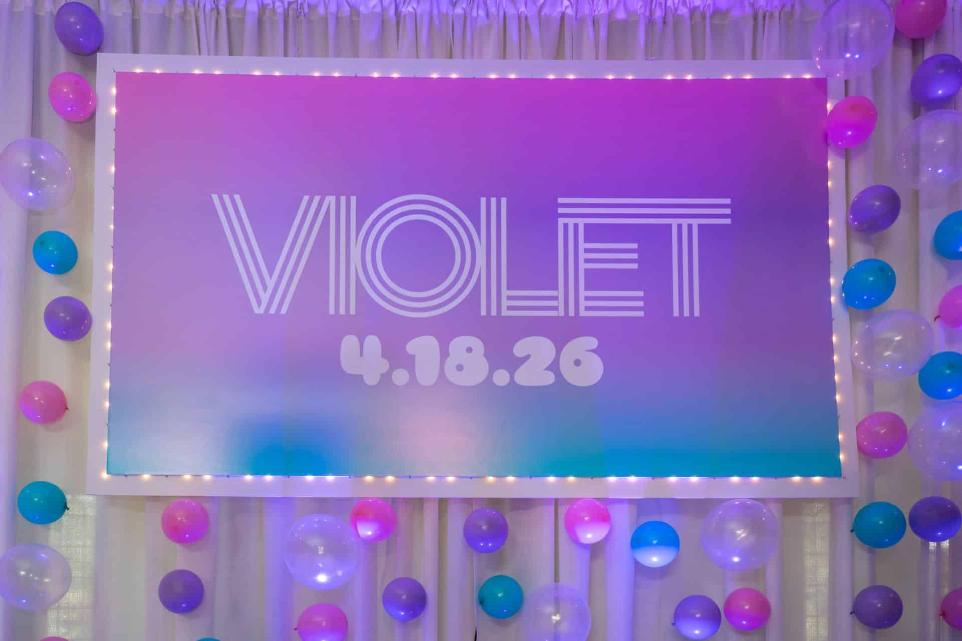Ombre Printed Sign on LED Bubble Wall