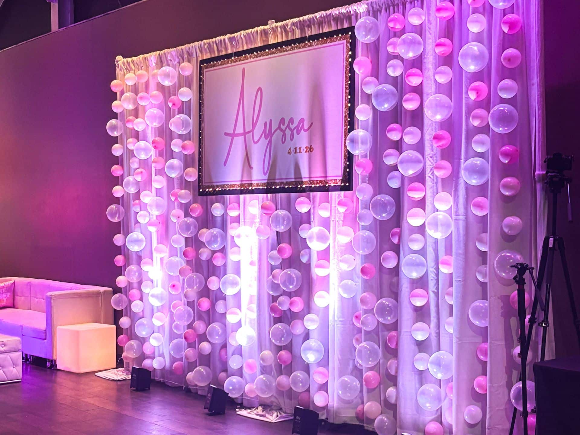 Printed Sign on a Bubble Wall at Vibe
