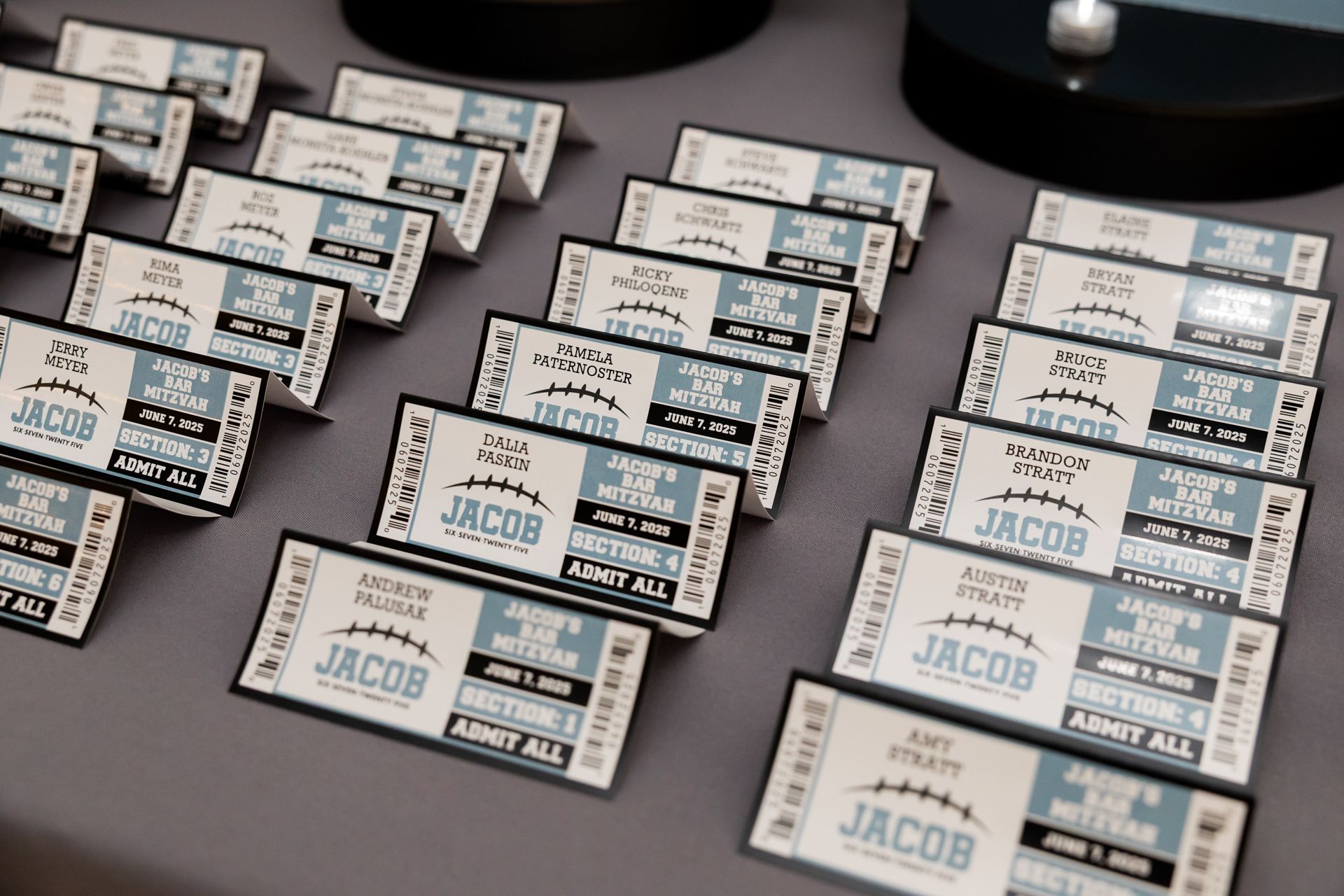 Custom Sports Ticket Seating Cards