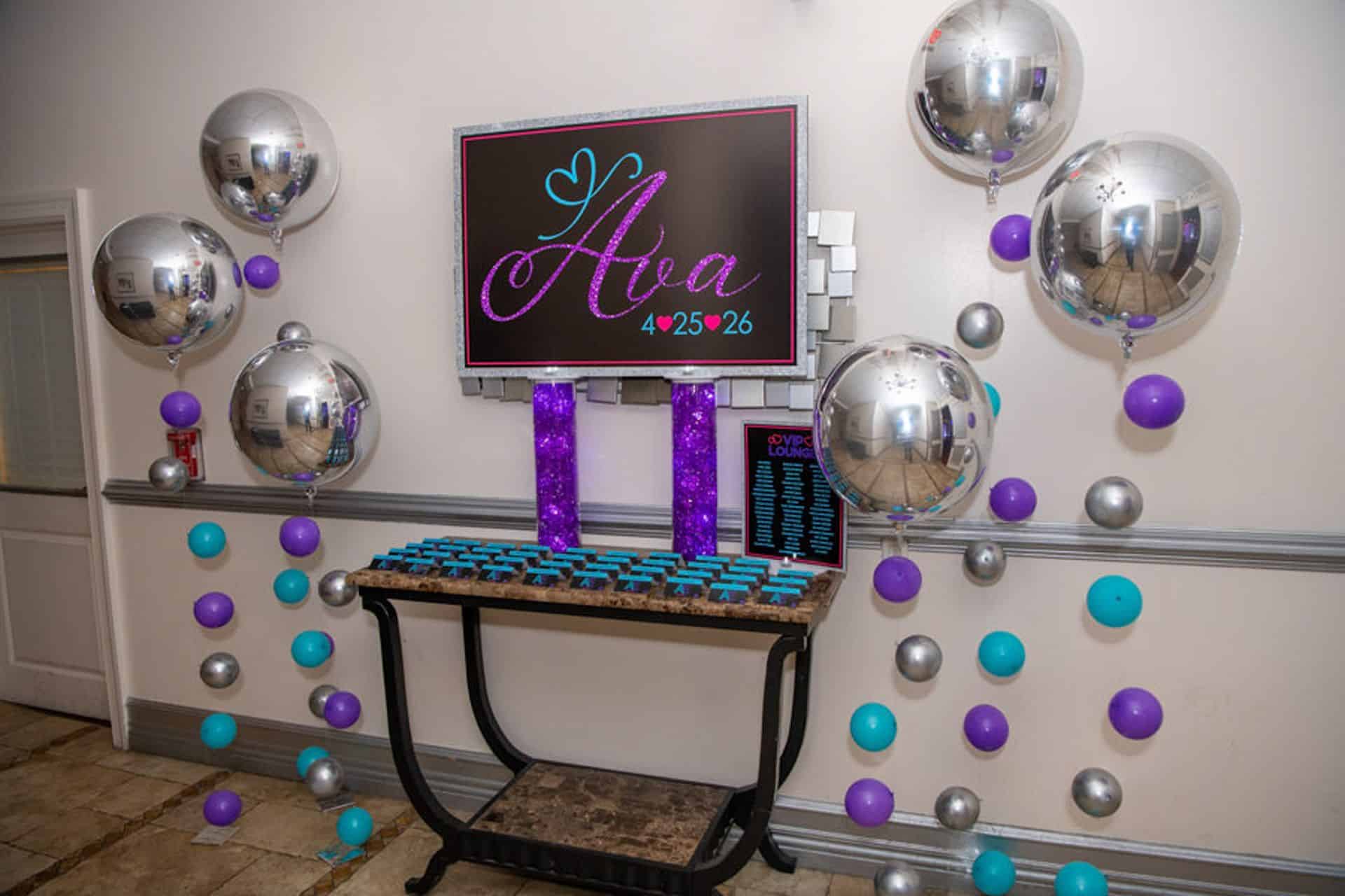 Purple Seating Card Display