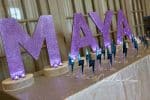 Lavender Cut out Name Seating Card Siplay