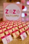 Custom Pink Fold Over Place Cards