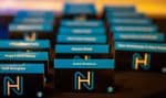 Blue Fold Over Place Cards