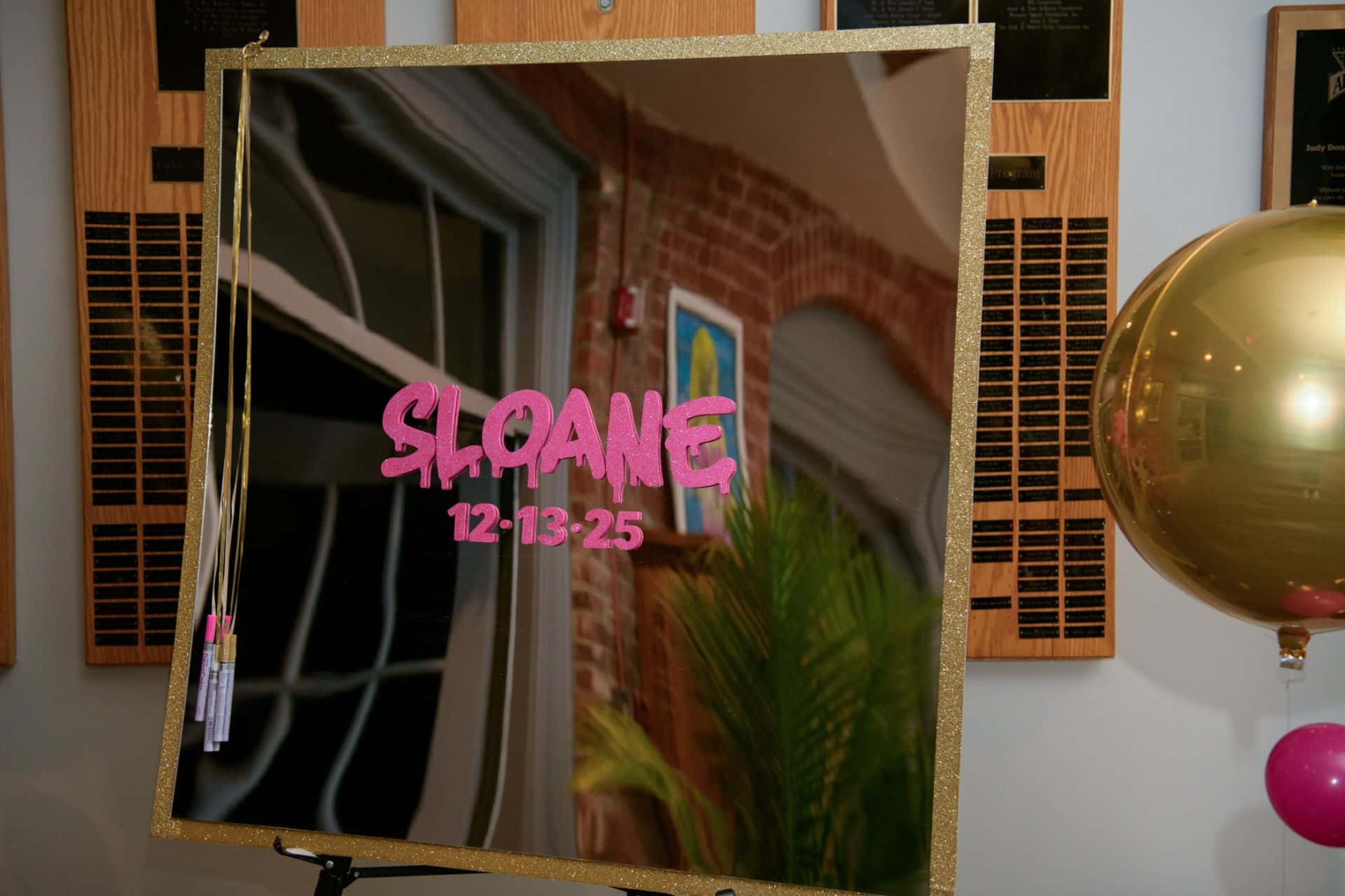 Hand Cut Mirror Sign In Board