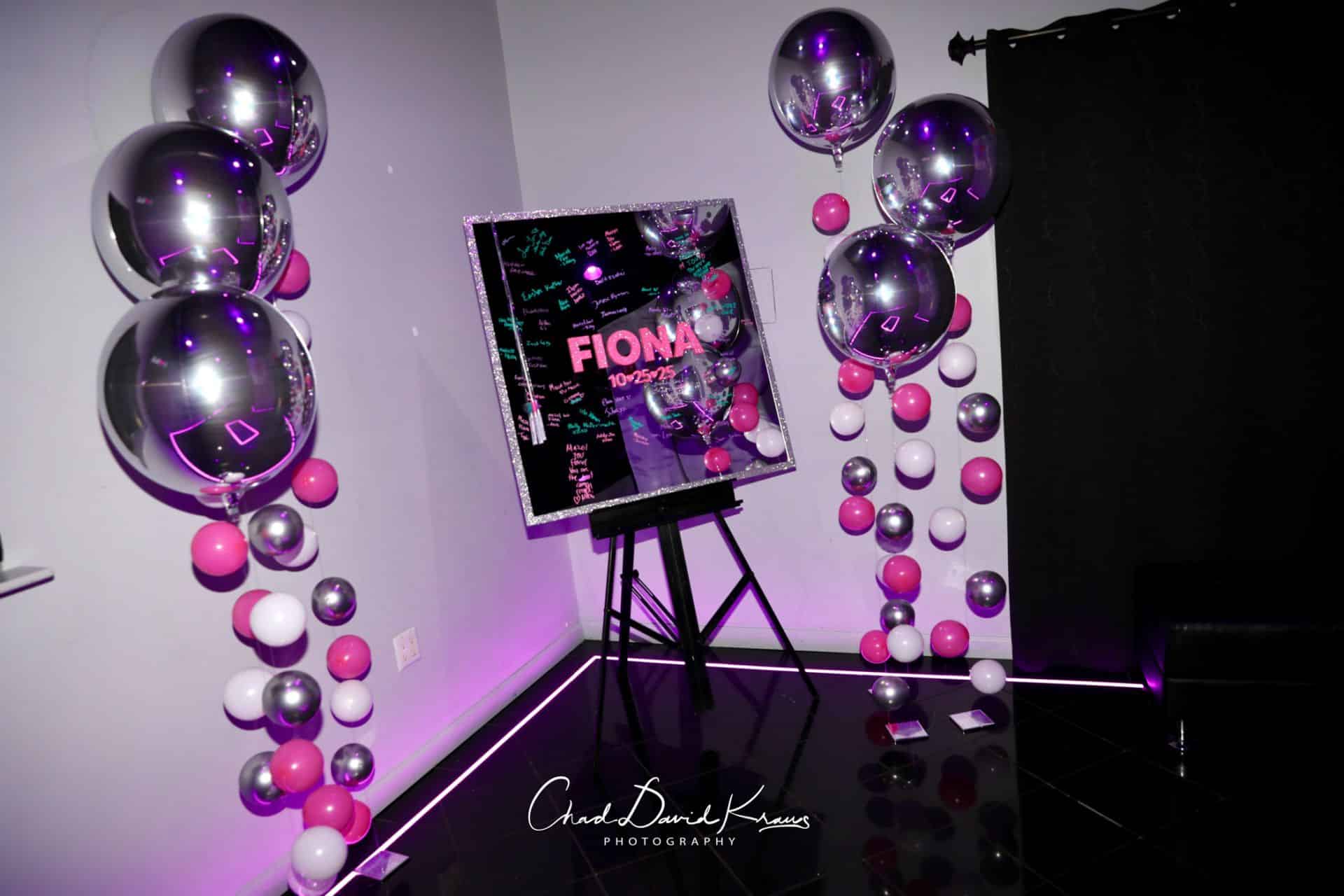 Hand Cut Mirror Sign In Board with Bubble Balloons
