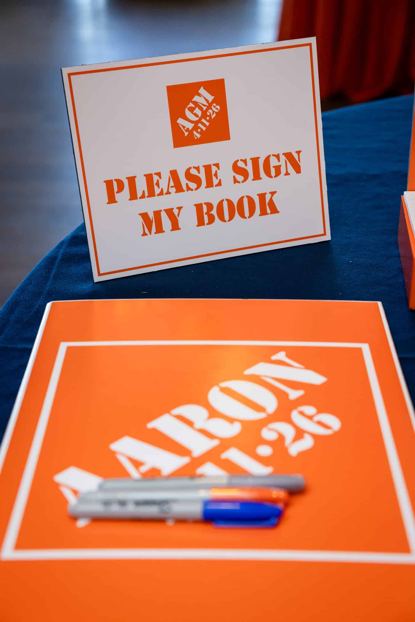 Sign In Book for a Home Depot Themed Bar Mitzvah