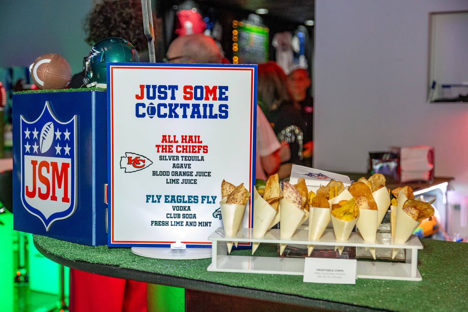 Signature Drinks Sign for a NFL Theme Bar Mitzvah