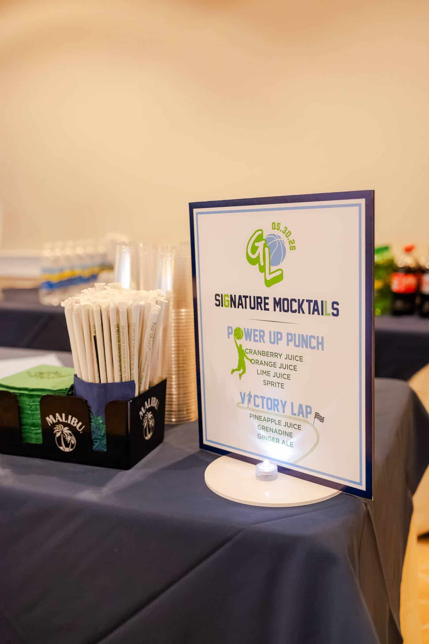 Basketball Mocktail Sign