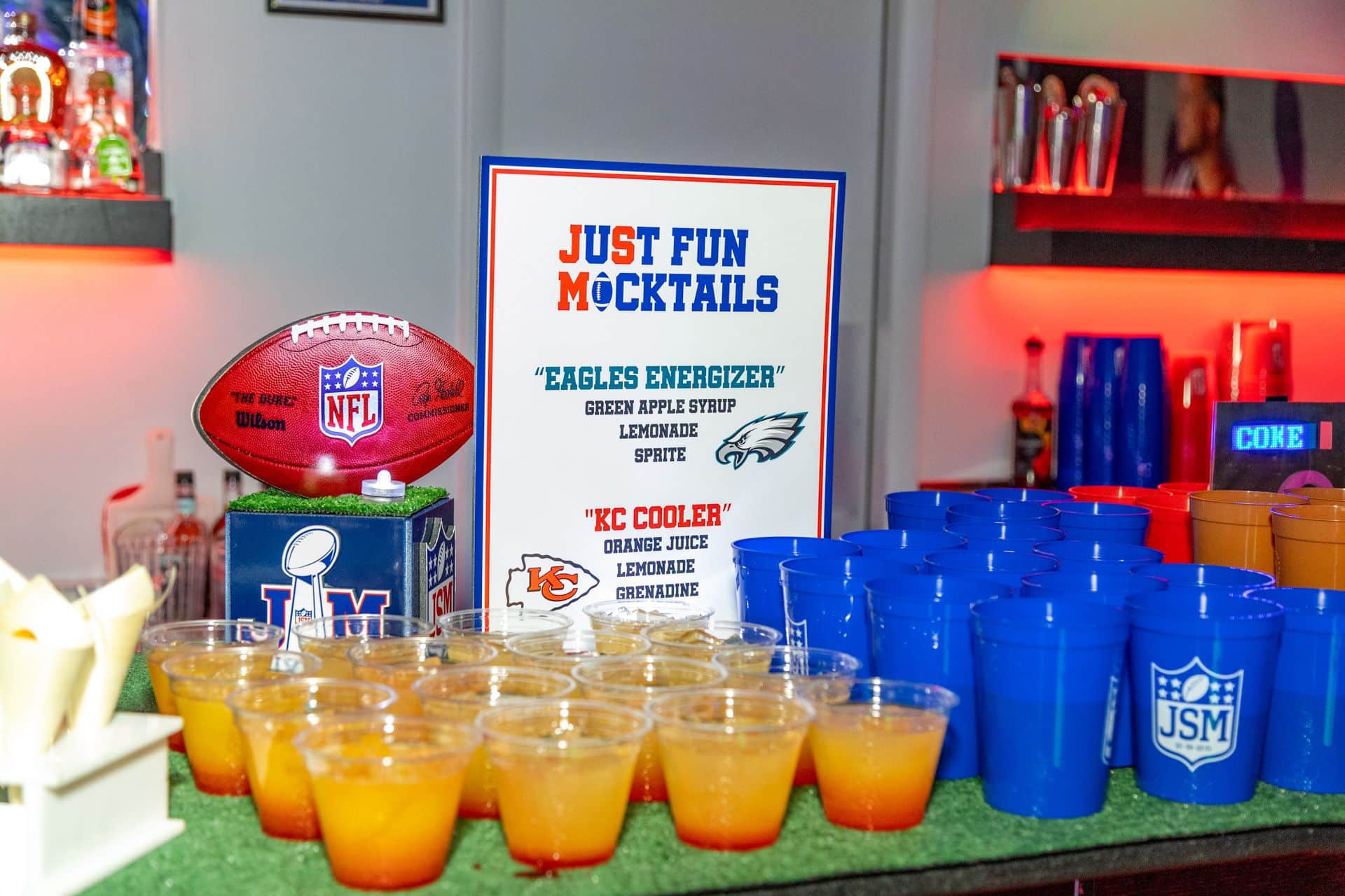 Mocktail Sign for a Super Bowl Theme Bar Mitzvah