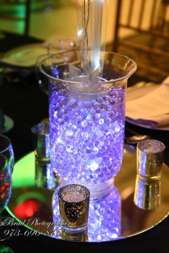 LED Aqua Gems Centerpiece Base with Mirror & Votive Candles