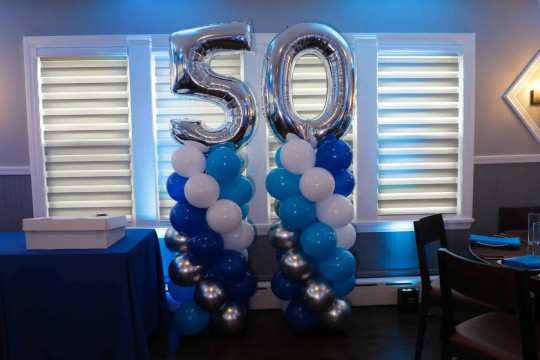Balloon Columns with Mylar Numbers