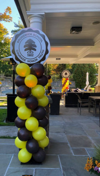 Custom Balloon Column with Sign for Outdoors Corporate Event