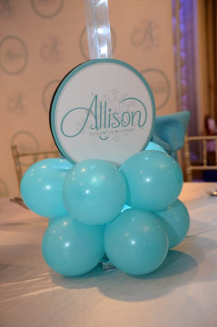 Turquoise Balloon Base with Custom Logo