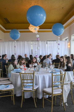 Jumbo Balloon Centerpiece with Bubble Balloons at The Highlawn