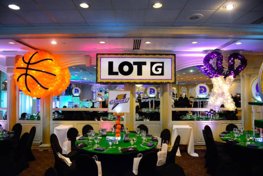 Lacrosse Sticks & Basketball Balloon Sculptures for Tailgating Themed Bar Mitzvah