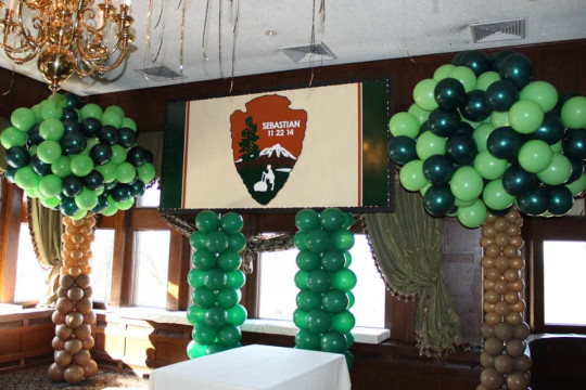 Balloon Trees Sculpture for Outdoors Themed Bar Mitzvah