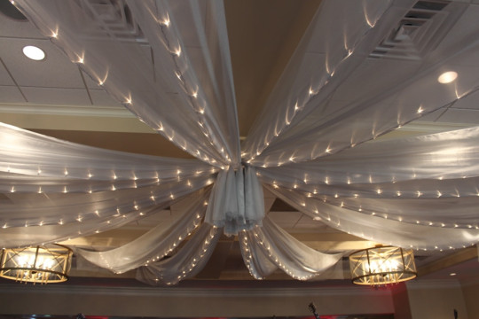 Silver Sparkle Organza over Dance Floor with Lights