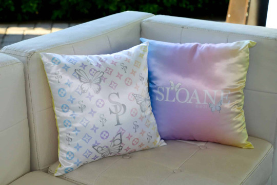 Custom Logo Pillow with Gradient of Colors  for Lounge Furniture