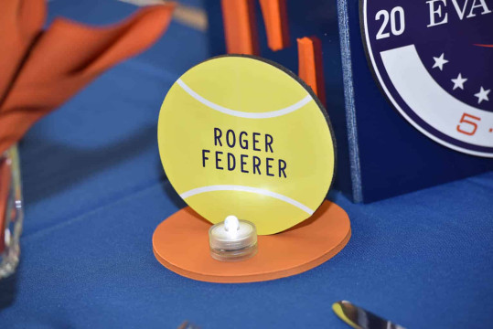 Tennis Themed Bar Mitzvah Table Sign with Player Names