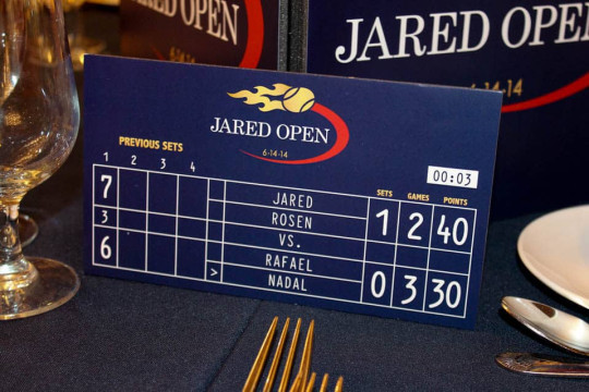 Tennis Scoreboard Table Sign for Tennis Themed Bar Mitzvah