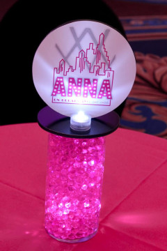 Mini Vase with LED Gems & Logo Topper for Hightop Table
