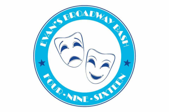 Broadway Themed Bar Mitzvah Logo with Comedy & Tragedy Masks