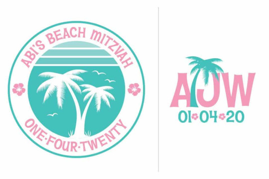 Beach Themed Bat Mitzvah Logo