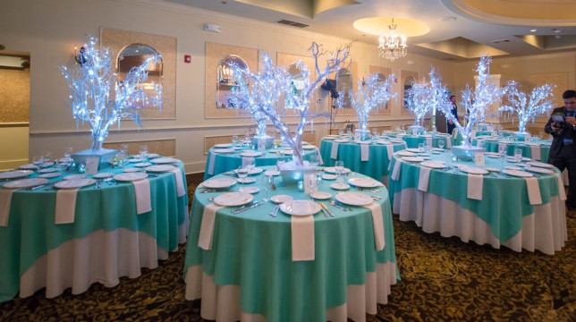 Winter Tree Centerpiece with LED Wrapped Branches & Crystals