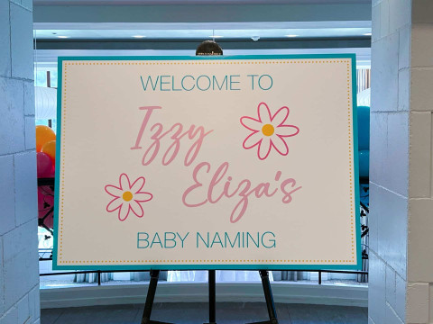 Bridal Shower Welcome Sign with Greenery Design