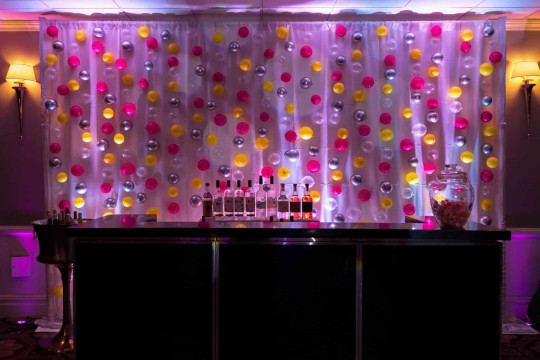 LED Bubble Balloon Wall Behind Bar at Cedar Hill Country Club