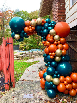 Rustic Themed Balloon Arch for Outdoor Event