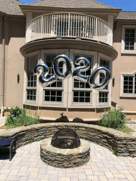 2020 Silver Mylar Arch Outdoors for Graduation