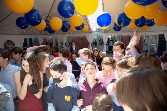 Michigan Themed Ceiling Balloons on Tent Ceiling for Outdoor Bar Mitzvah