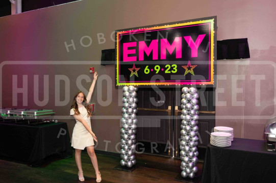 Custom Printed Name Sign with Lights for Bat Mitzvah at Club Vibe