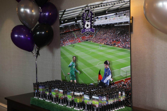 Soccer Stadium Seating Card Display with Photo Cutouts & Sports Ticket Place Cards