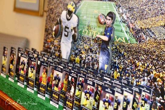 Michigan Themed Sports Ticket Place Cards with Player Photos